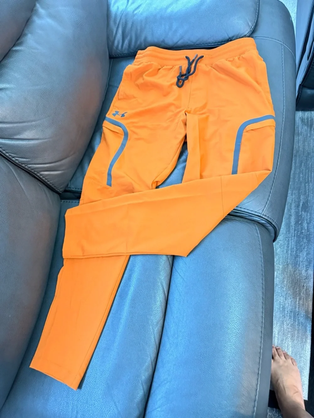 Under Armour Orange Training Joggers with Reflective Trim - Picture 2 of 7